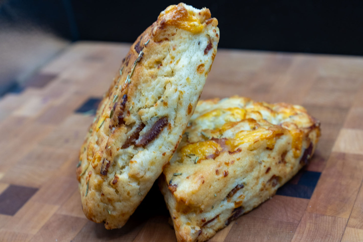 Sourdough Bacon Cheddar Rosemary Scones (4 count)